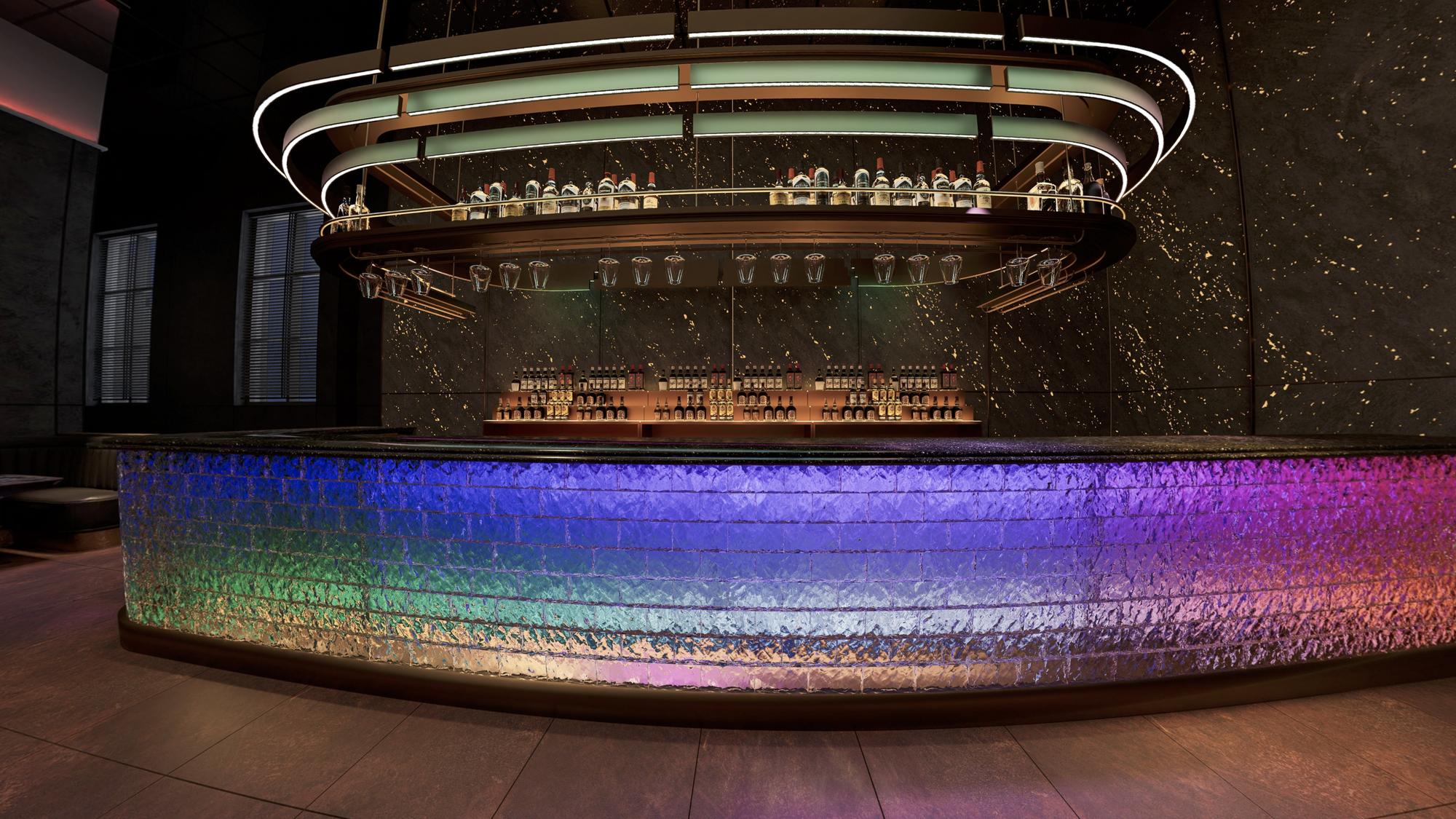 Bar and dining room interior in an Opal Group restaurant